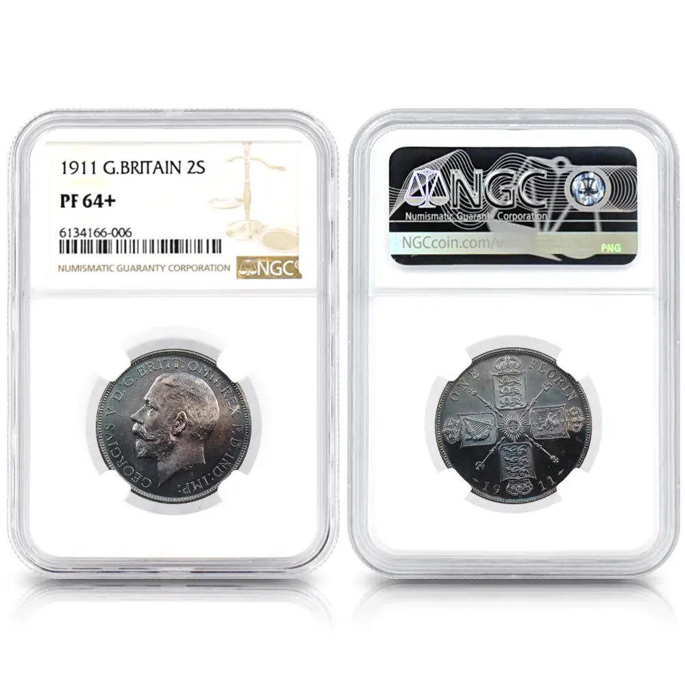 アンティークコイン7：5449 1911 ジョージ5世 金・銀貨12枚セット NGC PF61-64+CA 箱付き