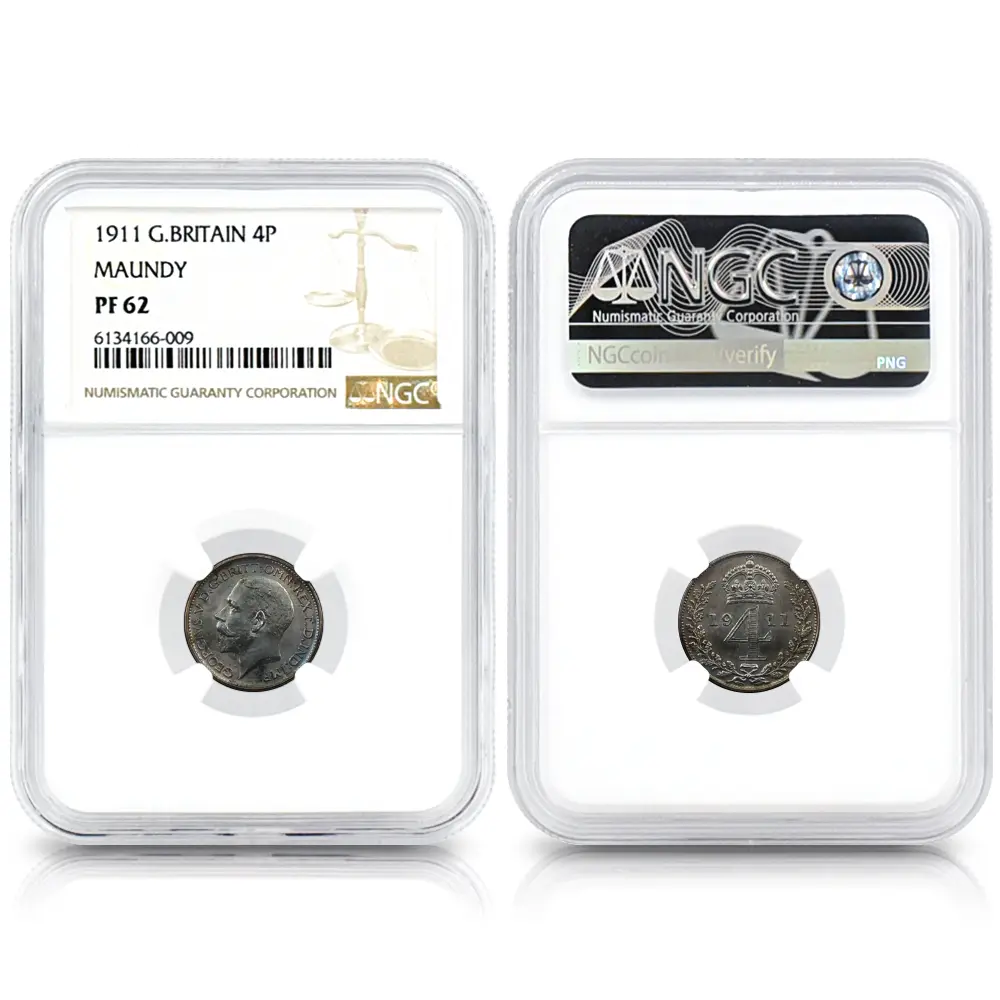 アンティークコイン10：5449 1911 ジョージ5世 金・銀貨12枚セット NGC PF61-64+CA 箱付き