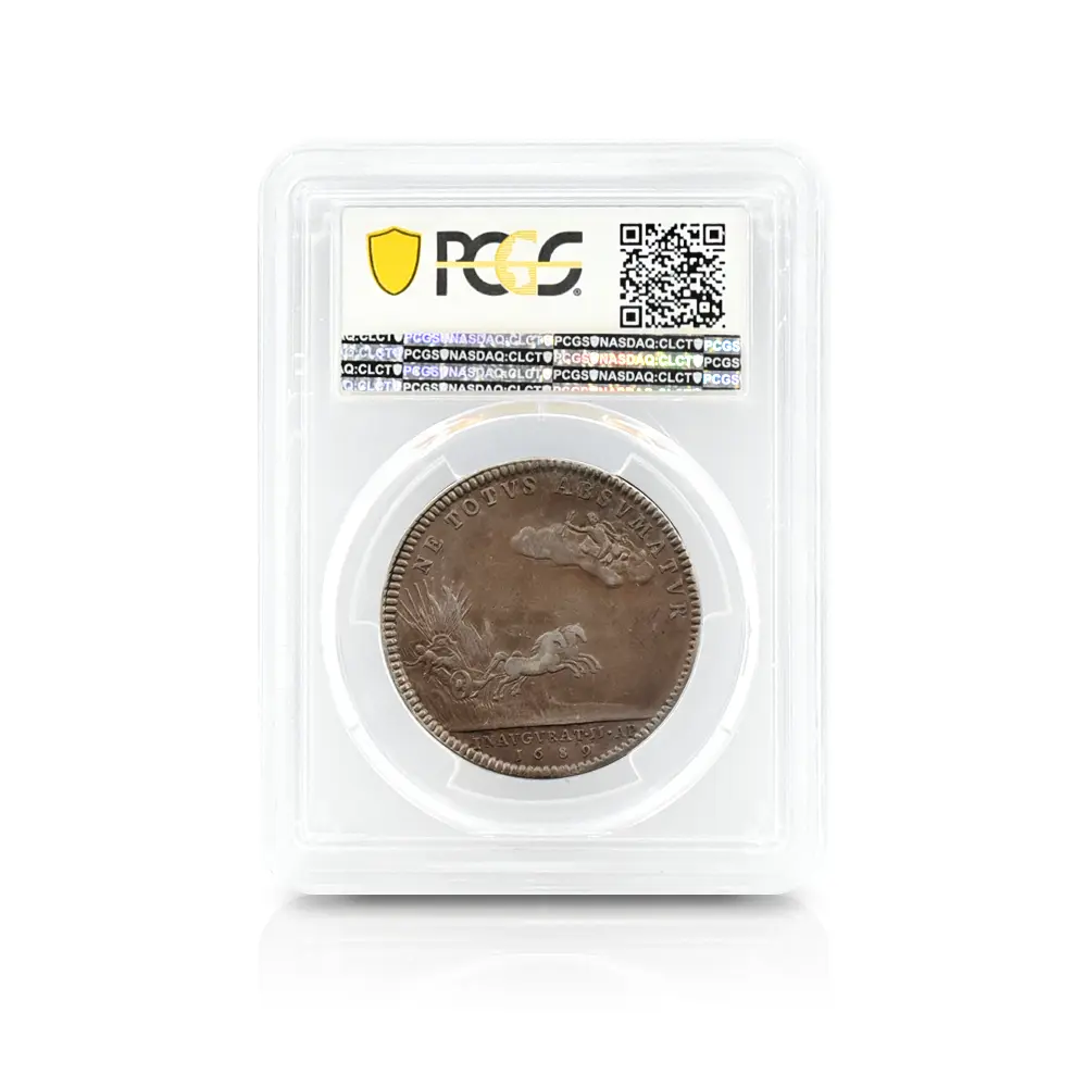 メダル5：5688 1689 ウィリアム＆メアリー 戴冠記念銀メダル PCGS AU50 Eimer-312a