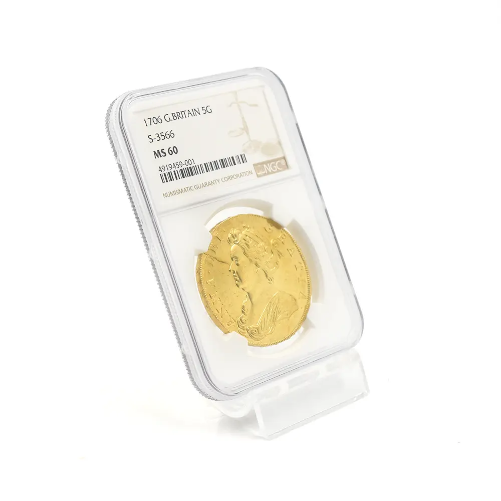 アンティークコイン6：4512 1706 アン女王 5ギニー金貨 NGC MS60 S-3566