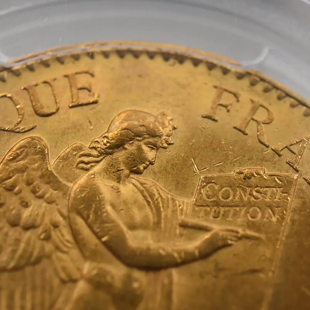 アンティークコイン7：4929 フランス 1886A エンジェル 100フラン金貨 PCGS MS63